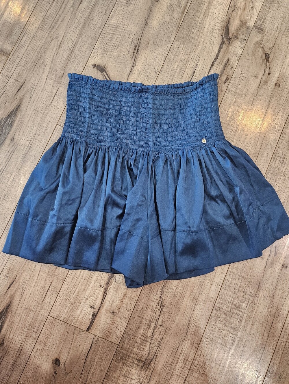 Natural Life Satin Shorts in Teal Size Small Bohemian Floral Hippie